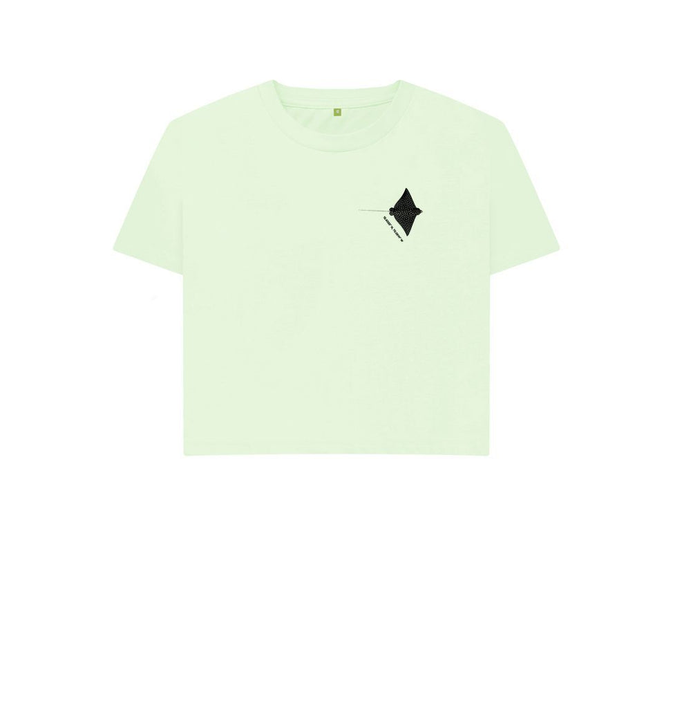 Pastel Green Spotted Eagel Ray short t-shirt DesignedByJoost